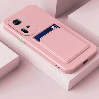 Ốp Điện Thoại Silicon Lỏng Có Thiết Kế Khe Cắm Thẻ Và Vỏ Bảo Vệ Camera Cho OPPO Reno 11 5G 10 8 Pro Plus 8T 7 7Z 8Z A38 A58 A78 A98 4G 5G Ốp Lưng