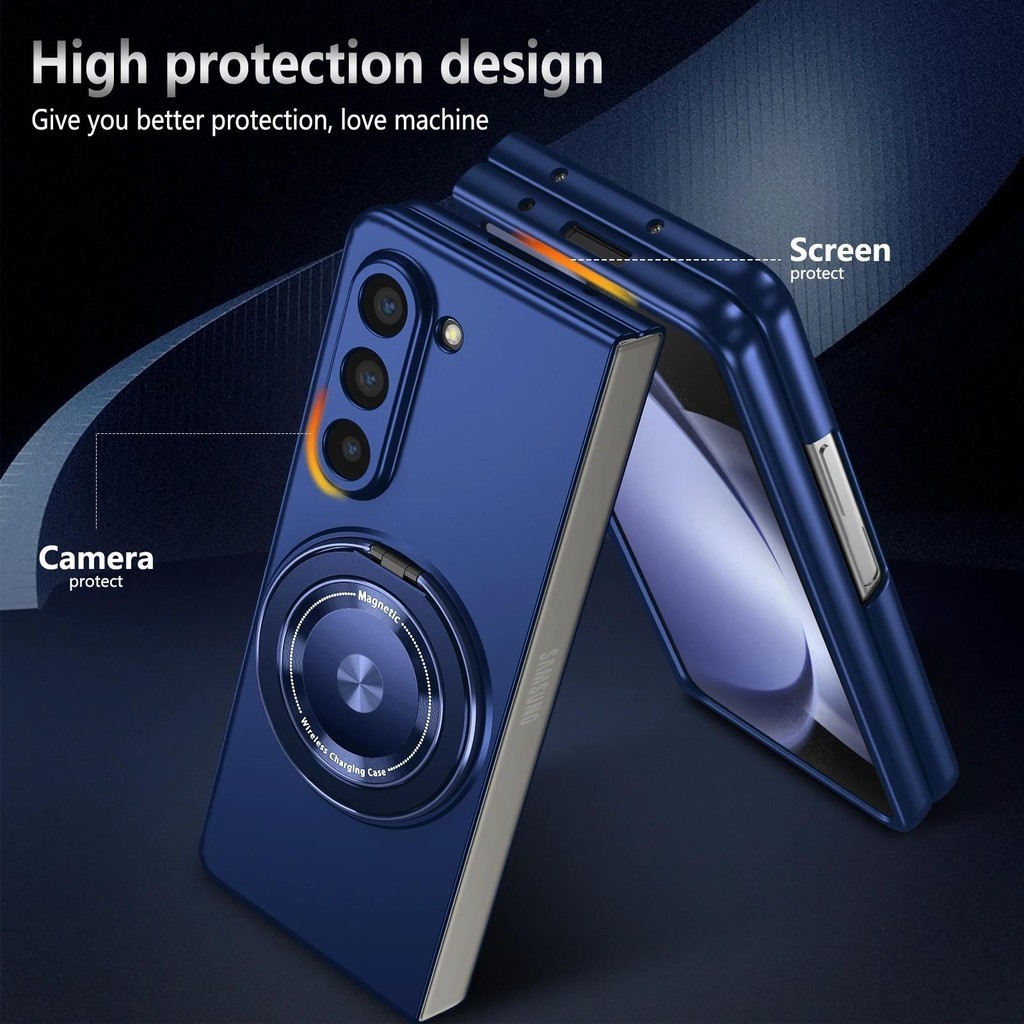 Dành Cho Samsung Galaxy Z Fold 6 5 4 3 Vỏ Từ Tính Giáp Chống Sốc 360 Xoay Vòng Giá Đỡ Xe Ô Tô Bảo Vệ Camera Gấp Bao