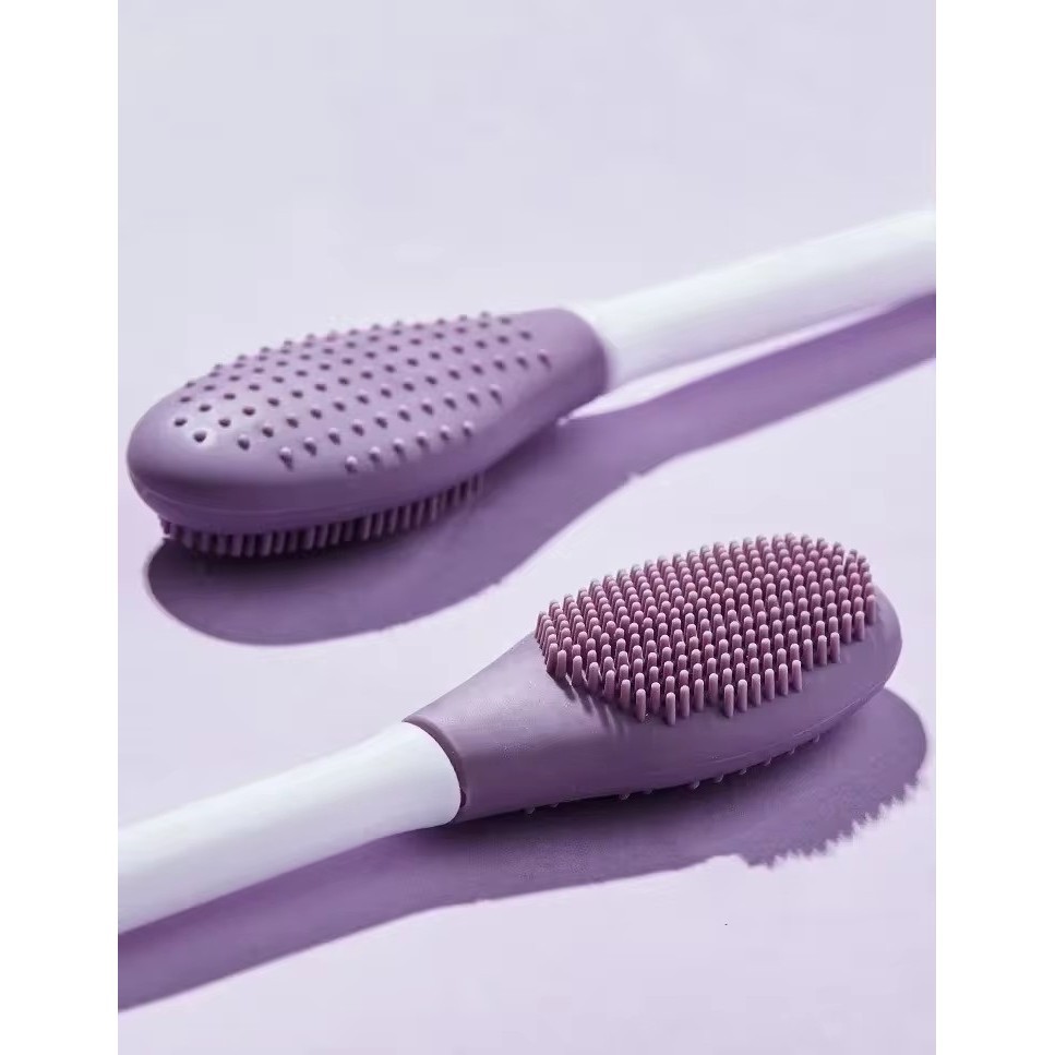 Bàn chải môi tẩy tế bào chết bằng silicon hai đầu & Mũi tẩy tế bào chết mụn đầu đen Bàn chải làm sạch sâu Dụng cụ làm sạch da mặt