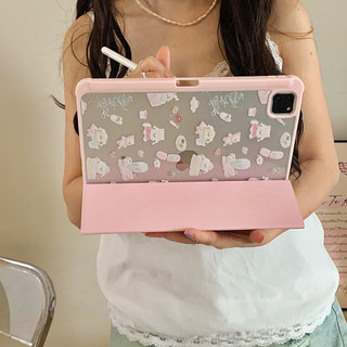 Ốp lưng họa tiết chó con màu hồng Acrylic cứng Tương thích với Mini6 Mini7 A17Pro iPad 5 6 7 8 9 10th 11th A16 Air 11 13 Air4 Air5 10.9 "Pro10.5 Pro11 Pro12,9 2018 Bao da