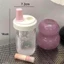 Cốc Rơm AMLU, Bình Nước Nơ Dung Tích Lớn, Đồ Uống 500ml Cốc Nhựa Có Nắp Ống Hút Sữa
