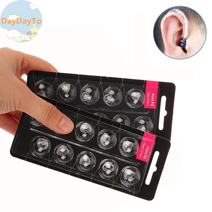 Daydayto 10 Chiếc Máy Trợ Thính Nút Tai Mái Vòm Silicon Trắng Mở Phù Hợp Đầu Tai Có Thể Thay Thế Phụ Kiện Máy Trợ Thính 8 / 10 Mm Mất Thính Lực VN