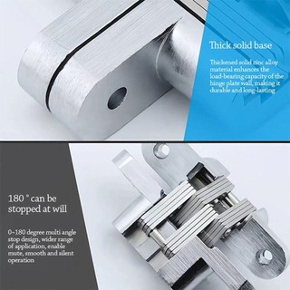 YMIFI 1 Bản lề chữ thập, Bản lề ẩn bằng thép không gỉ vô hình, Nhiều công dụng giấu kín Bản lề cửa hợp kim kẽm 180 độ cho cửa tủ
