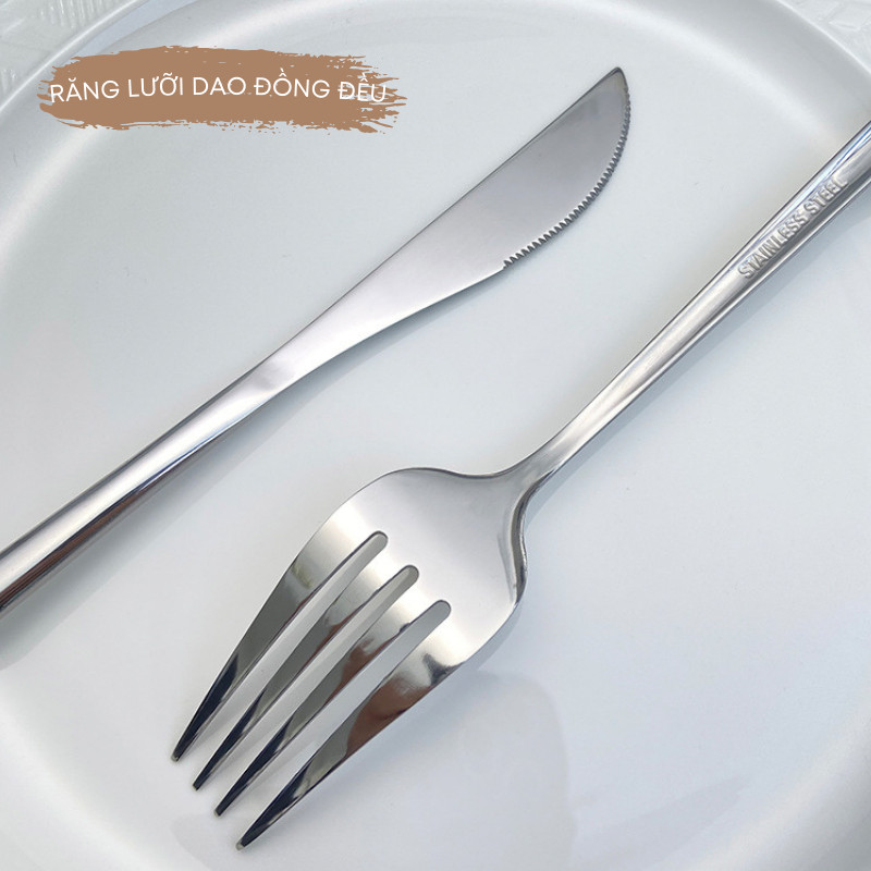 Bộ Dao Muỗng Dĩa Thìa Inox Không Gỉ BDN Nhẹ Nhàng Sang Trọng Dùng Ăn Bít Tết, Đồ Âu Cao Cấp | 241