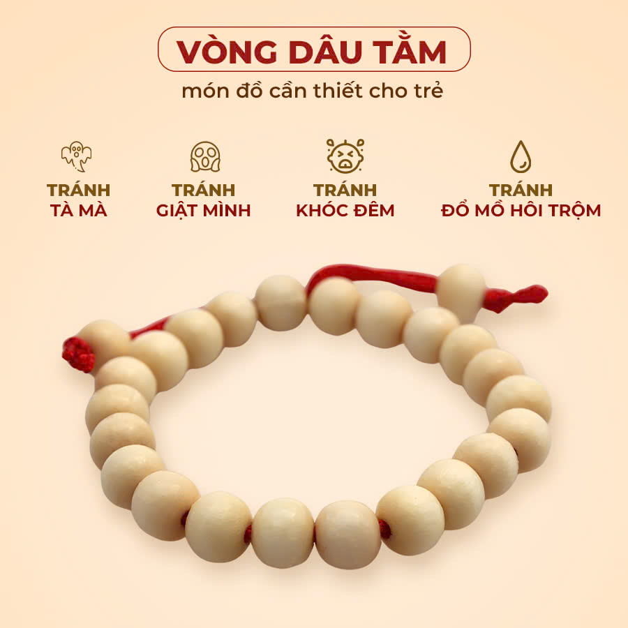 Vòng Dâu Tằm Giúp Bé Ngủ Ngon, Chống Giật Mình Hiệu Quả!