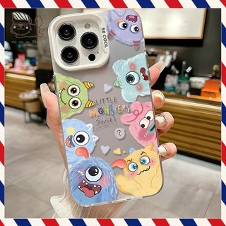 Ốp lưng iPhone cặp đôi chống sốc họa tiết quái vật nhỏ đầy màu sắc, dành cho iPhone 16/15/14/13/12/11 Pro Max/XR/XS Max