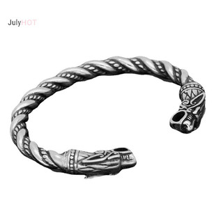 Vòng Đeo Tay Khắc Hình Rồng Bằng Thép Không Gỉ Phong Cách Viking Thời Trang Dành Cho Nam