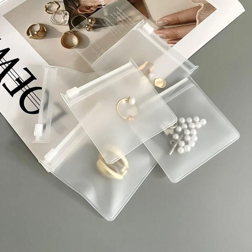 HOBBYIN 5 Chiếc Túi Bao Bì Trang Sức, Túi Dây Kéo Mờ EVA Trong Suốt, Có Thể Tái Sử Dụng Chống Ẩm Chống Thấm Nước DIY Vòng Cổ Handmade Vòng Tay Sắp Xếp Lưu Trữ