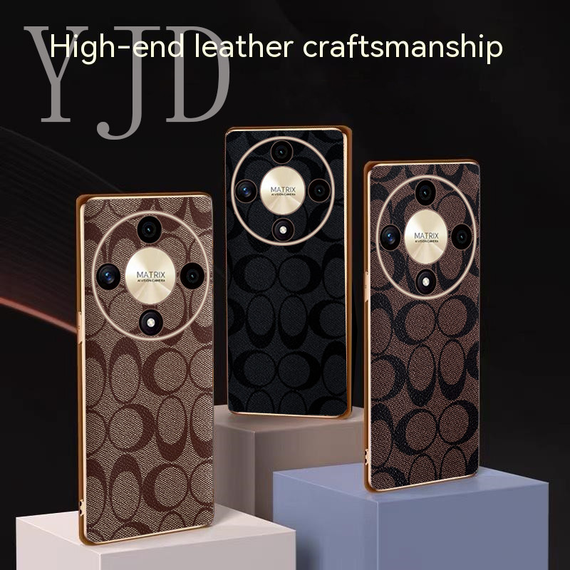 Ốp Lưng Cho Honor X9b Da Thời Trang Sang Trọng Mạ Điện TPU Edge Vỏ Điện Thoại Chống Sốc