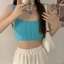 YRBWD Hottie Sling, Sensually Innocent Look Y2K Strappy Tank Tops, Sweet Candy Color Đan Áo Vest Ngắn Mùa Hè