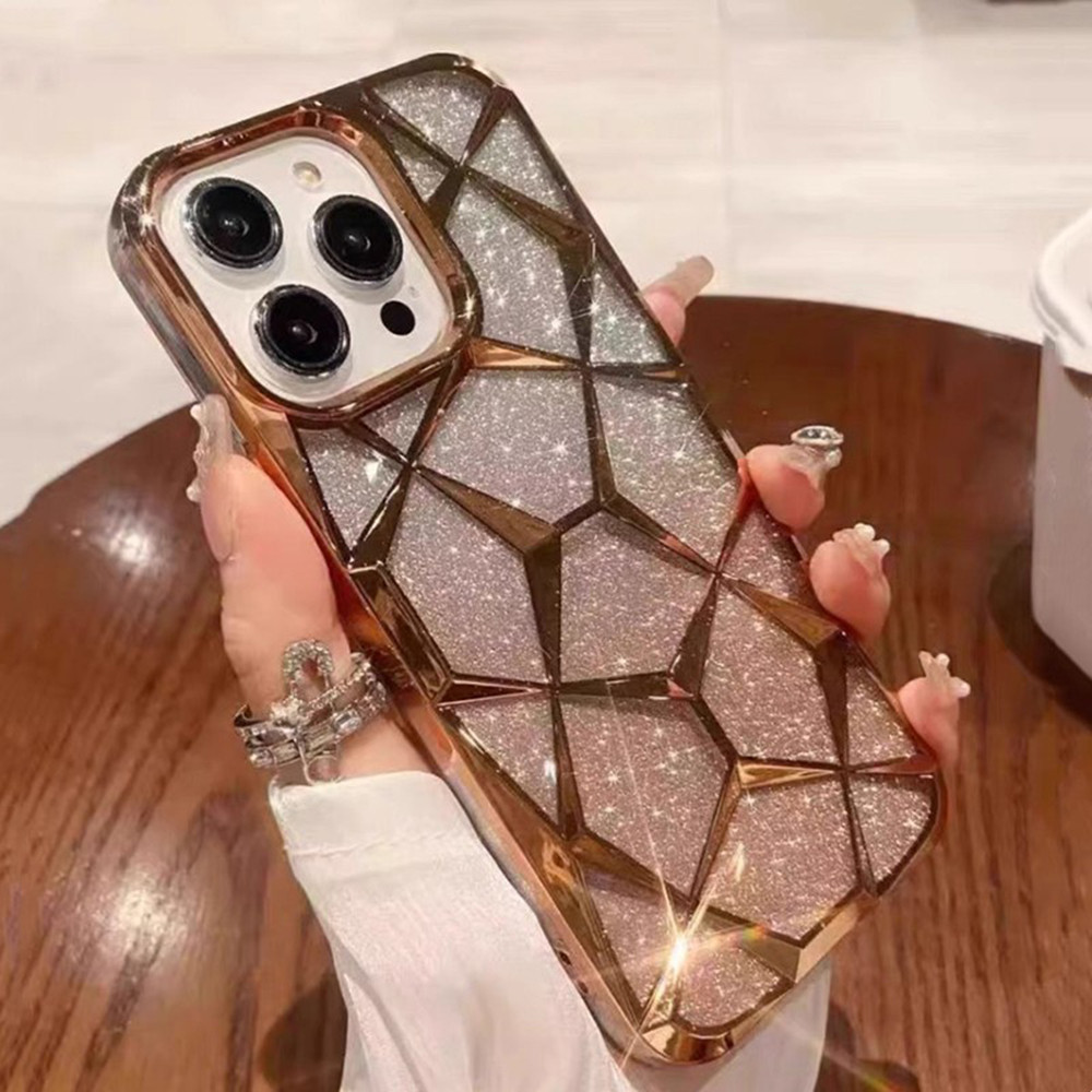 Ốp Điện Thoại Mạ Khối Nước Màu Bạc Tương Thích Cho iPhone 17 Pro Max 16 Plus 15 14 13 12 11 Pro Max Vỏ Bảo Vệ Toàn Diện Chống Sốc