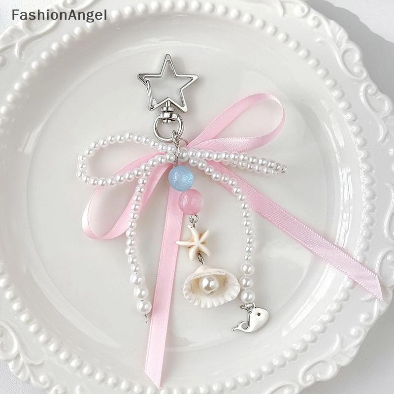 FashionAngel Hồng Ruy Băng Nơ Túi Mặt Dây Chuyền Ngọc Trai Móc Khóa Mặt Dây Chuyền Trái Tim Nữ Tính Tinh Tế Mặt Dây Chuyền Túi Trang Trí Móc Khóa VN