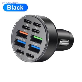 Bộ sạc điện thoại ô tô Vhd 10 cổng USB Type-C cho xe tải Bộ chuyển đổi nguồn USB-C cho Huawei VN