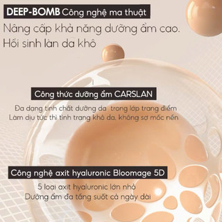 [Tặng Kem Lót Mini+Bông Mút] Kem Nền Honey Beauty Dạng Lỏng Kiểm Soát Dầu Lâu Trôi Chống Thấm Nước, Mỏng Nhẹ