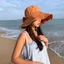 Mũ xô MONOSTYLE, Mũ chống nắng vành rộng chống tia cực tím, Nơ chống gió thời trang Mũ đi biển thoáng khí ngoài trời