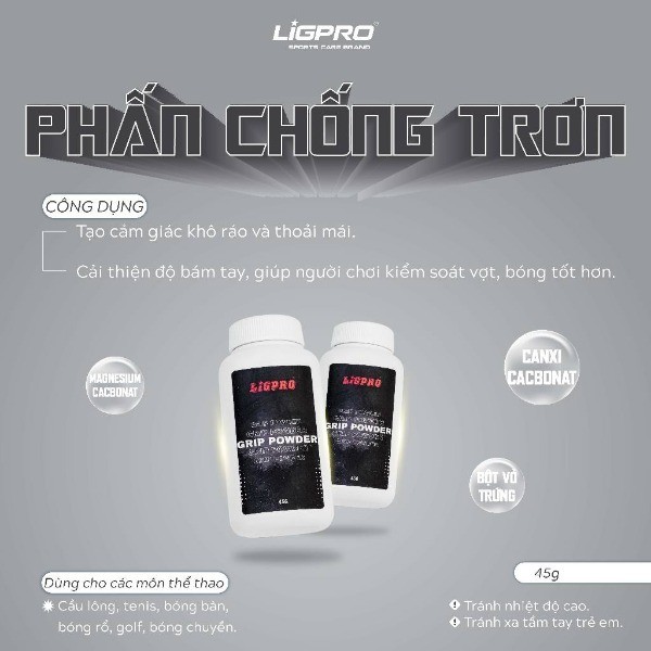 Phấn chống trơn Ligpro 45gram Giảm mồ hôi tay khi chơi cầu lông Bóng Rổ Tennis Bóng Chuyền Hiệu quả thethaochinhhang