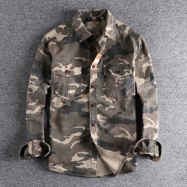 Áo sơ mi phong cách Retro_Male Cargo Shirt