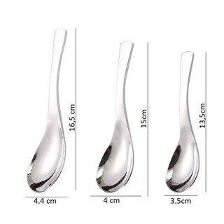 (ngắn sâu lòng) Combo 10 Muỗng ăn cơm  ăn canh súp  lòng sâu loại tròn bầu inox 304  có 3 size