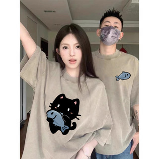 Hiixiivi Thương Hiệu Mới 100% Cotton Unisex Áo Thun Nữ Tay Ngắn Nam Nữ Baggy Cổ Tròn Rời In Độc Đáo Cặp Đôi Tee