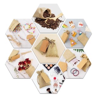 [Vận chuyển nhanh] Túi lưu trữ HOMELYHUB 10 chiếc, Túi quà tặng bố sức chứa lớn có dây rút, Túi vải lanh chống bụi