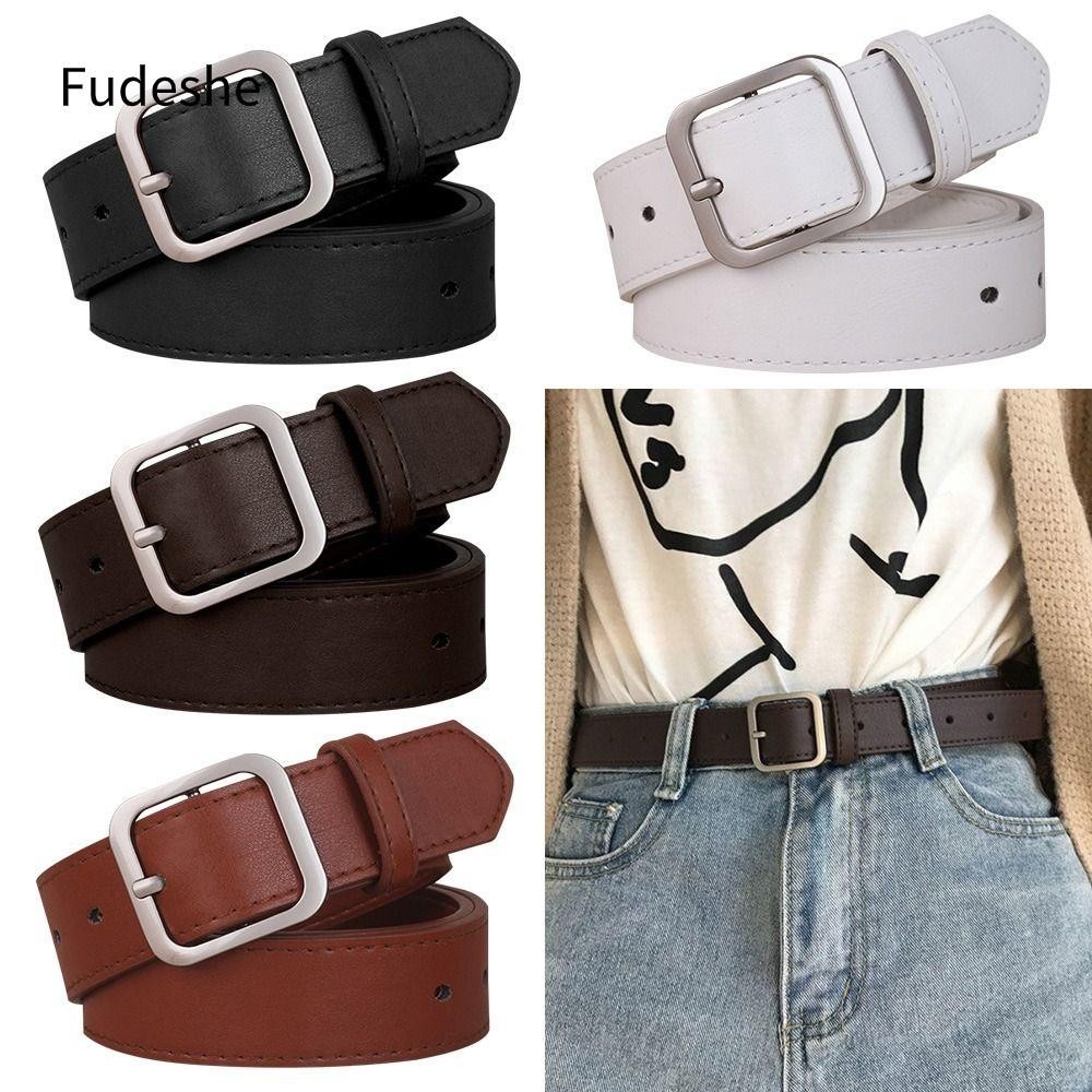 Fudeshe Nịt Da PU Phong Cách Cổ Điển Cho Nữ