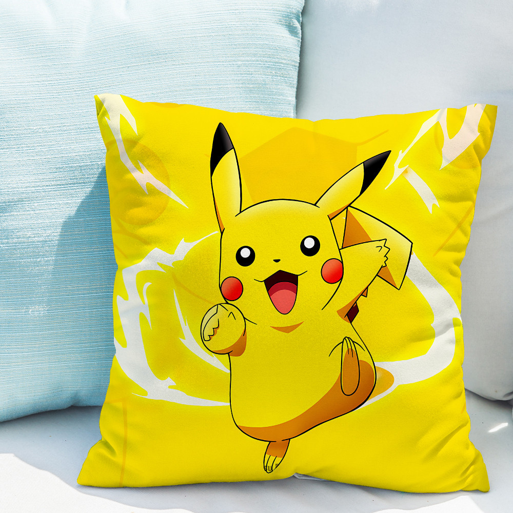 Vỏ Gối Đơn In Hình Pokemon Pikachu Một Mặt Làm Quà Tặng Cho Bé (Không Kèm Lõi)