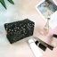 Túi trang điểm lấp lánh FAVORITEGOODS, Velour 19 * 9 * 7cm (7.48 * 3.54 * 2.76in) Túi lấp lánh, Túi dây kéo trang điểm lấp lánh lớn Sequin Túi đeo sequin đen đen du lịch