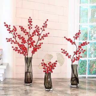 Cành đông tai chuột rẽ quạt nhũ vàng Bunnies hoa giả cắm trang trí Tết tài Lộc may mắn phối bình hoa lồng đèn