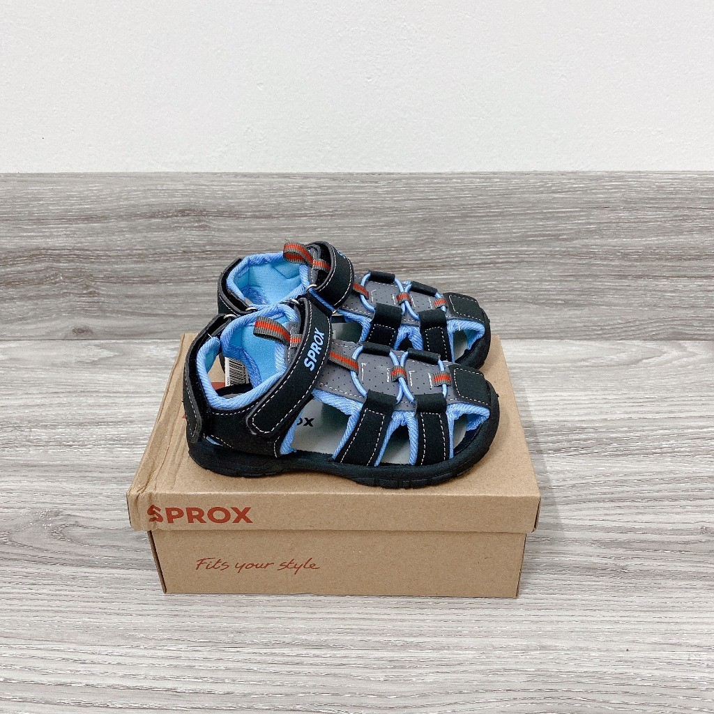 sandal bé trai dép rọ cho bé đi họ bảo vệ chân đen xanh QC full box  chống trượt 5480 ( ảnh thật )