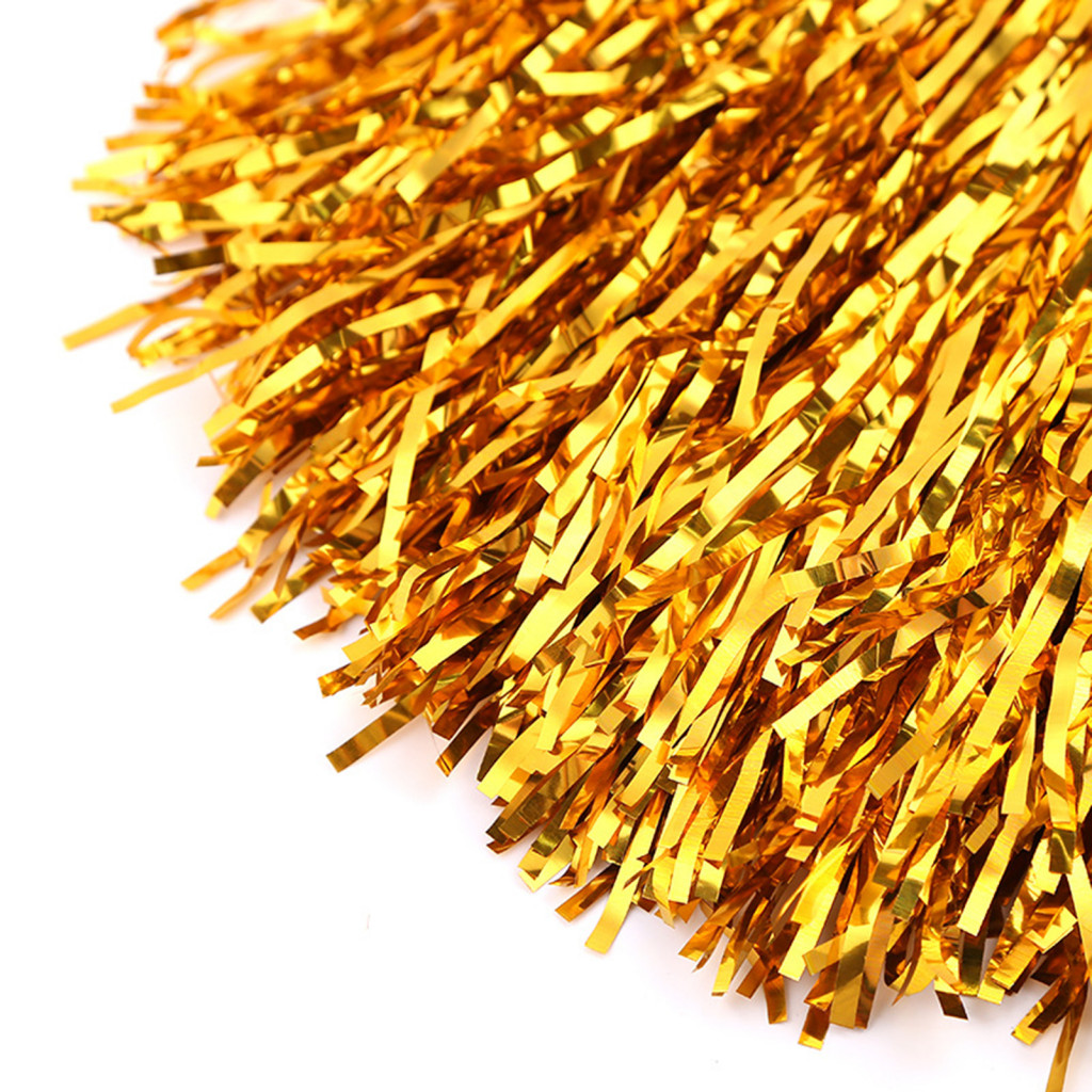Sống động| Foil Pom Poms Fluffy Cheerleader Phụ kiện lấp lánh và tỏa sáng với 2 chiếc Pompoms cổ vũ Hoàn hảo cho các sự kiện thể thao và đạo cụ bầu không khí khiêu vũ Chống trượt cho Ultimate