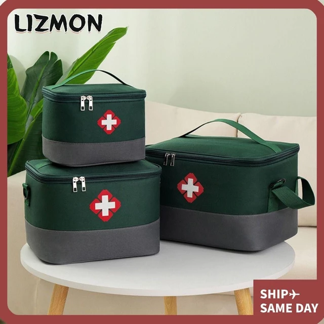 Bộ dụng cụ khẩn cấp y tế LIZMON, Túi bảo quản thuốc di động, Bộ dụng cụ sơ cứu nhiều lỗ dung tích lớn đa chức năng Du lịch ngoài trời
