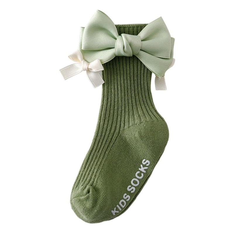 Infant Girl KneeHigh Socks Kids Ribbon Bowknot Socks Fashion Breathable Socks