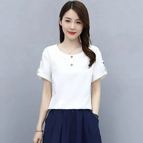 Bộ Áo thun ngắn tay khí chất phong cách Hàn Quốc mới mùa hè dành cho nữ + Váy chữ a Bộ hai mảnh