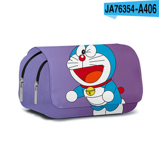 GC9 Doremon Hoạt Hình Dễ Thương Anime Hai Lớp Hộp Đựng Bút Chì Học Sinh Lưu Trữ In Dung Tích Lớn Túi Văn Phòng Phẩm