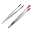 NOTE1 2 Chiếc Nhíp Tipped, Đầu Đen Đỏ Không Marring Đầu Phẳng Bọc Nhíp Mềm, Kẹp Thép Cao Su Đầu Thép Kẹp Thép Điều Khiển Đẹp