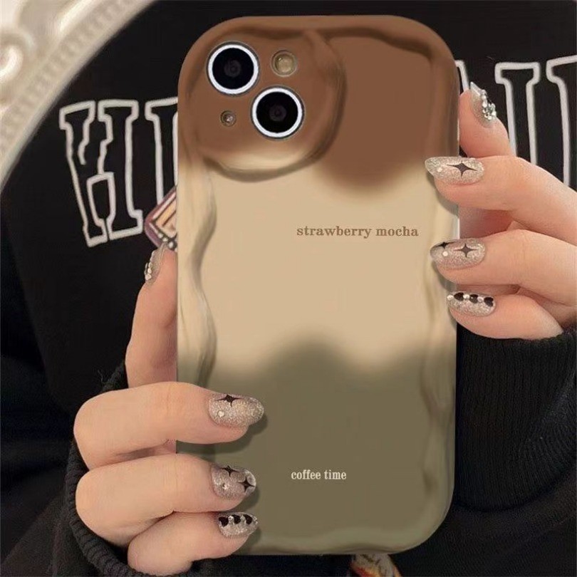 Dành Cho Samsung Galaxy A55 A54 A53 A52 A52S A51 A50 A50S A30S A35 A34 A33 A32 A25 A24 A23 A22 INS Gradient Kem Cao Cấp Màu Cà Phê Latte Ốp lưng Mềm