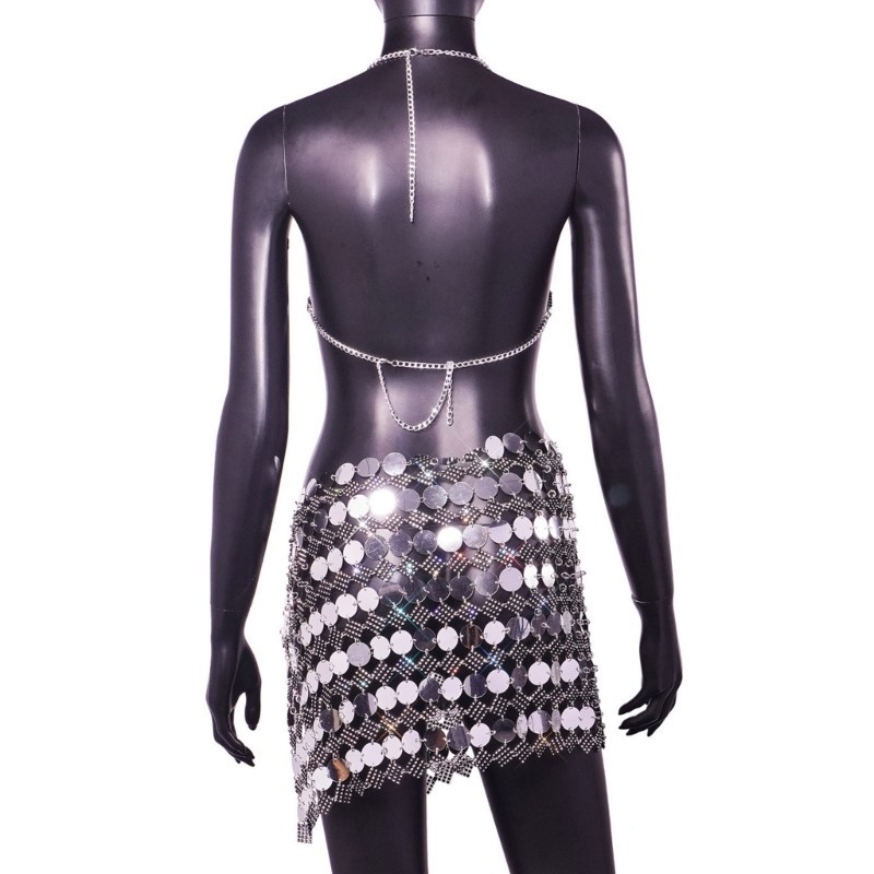 Da Nữ Sequined Camisole Tank Top Lấp Lánh Dây Crop Cami Top Dạo Phố