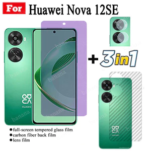 Kính cường lực Huawei Nova 12SE Anti Blue Light Ray Huawei Nova 12i 12s Nova 10SE 9SE Bảo vệ màn hình + Phim ống kính máy ảnh + Phim mặt sau