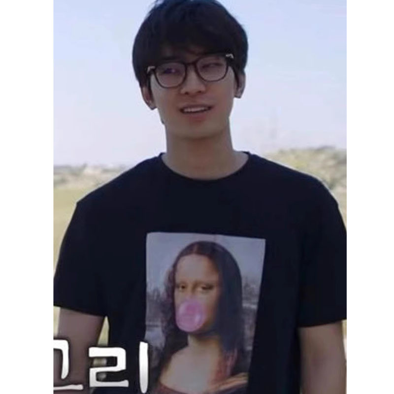 Gn SEVENTEEN WONWOO Boo Seung Kwan Mona Lisa Áo thun mùa hè Anime tay ngắn Top người hâm mộ ủng hộ NG