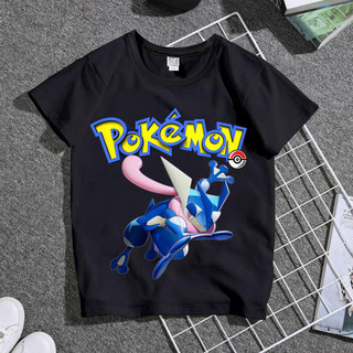 2024 Hoạt Hình Thời Trang Mùa Hè Mới Quần Áo Trẻ Em Áo Phông Pokemon Tay Ngắn Quần Áo Dành Cho Học Sinh Trung Học