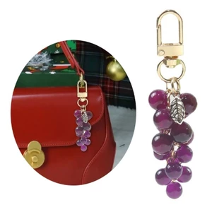 BTF Mô Phỏng Nho Mặt Dây Chuyền Móc Khóa Túi Charm Ba Lô Trang Trí Trang Sức Cho Nữ