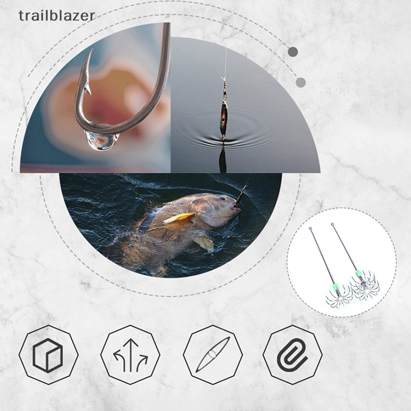Trailblazer Thép không gỉ Hai Lớp Ô Móc Mực Bạch Tuộc Câu Cá Jig Móc Mới