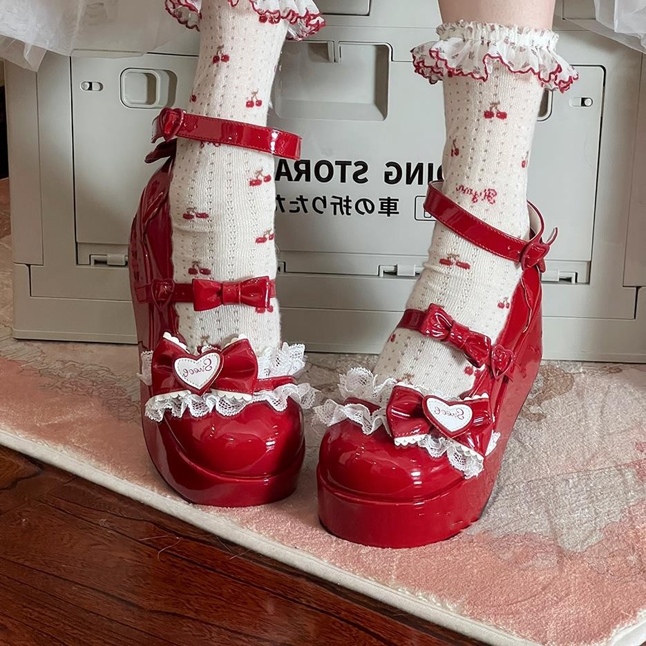 Rococo Ren Gothic Dễ Thương Gothic Giày Da Ngọt Ngào Giày Ngón Chân ...