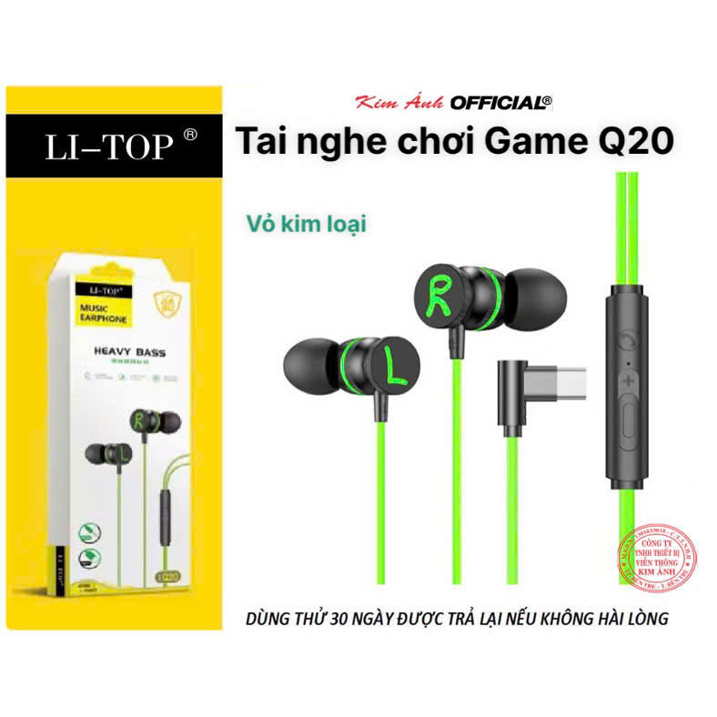 Tai nghe Game Lip-Top Q20 chân Type C, check QR tra nguồn gốc, có Micro ...