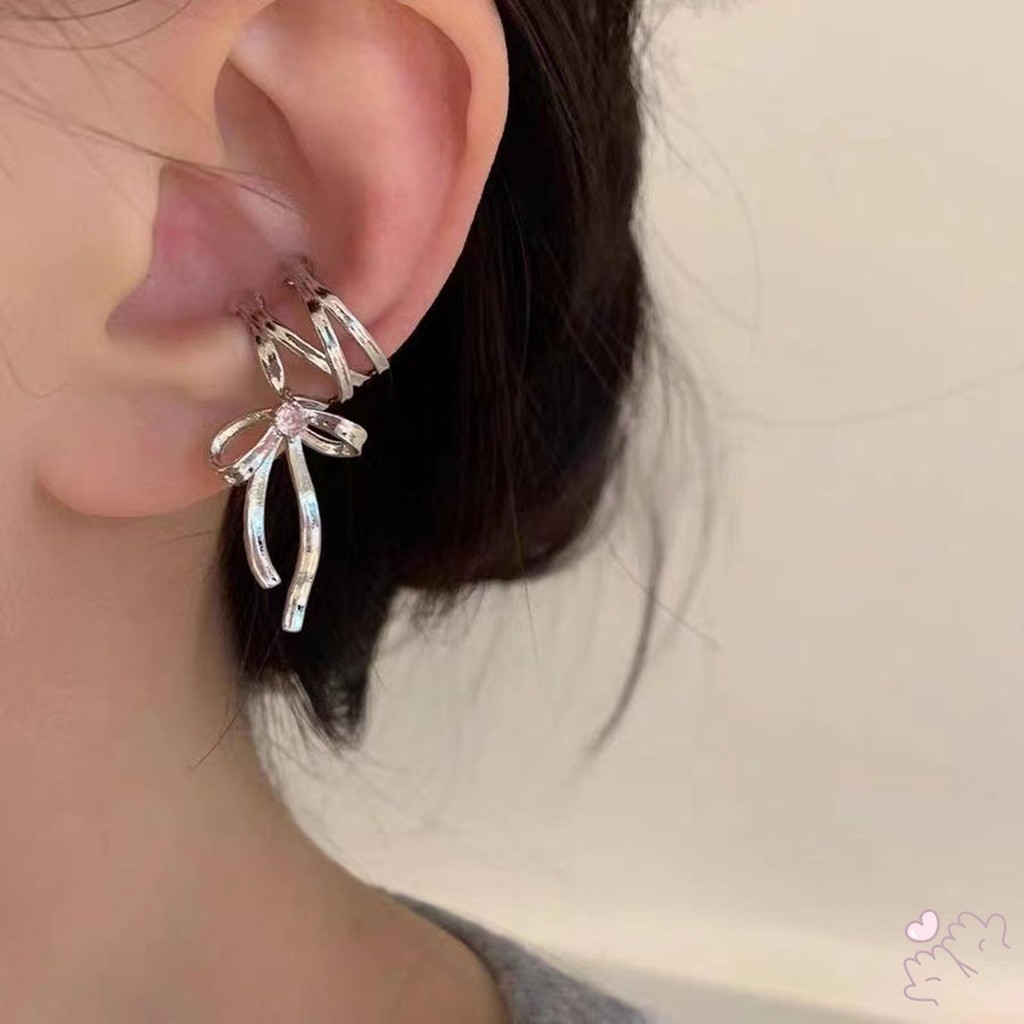 Kẹp tai ruy băng khí chất dành cho nữ Bảo quản màu sắc Vòng đeo tai không phai màu