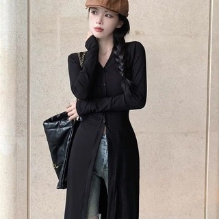 Bộ sưu tập người 5352 Phong cách mát mẻ Phong cách Yujie Áo len lụa băng dài dành cho nữ Thời trang phù hợp với mọi trận đấu Lười ngọt ngào mát mẻ Fried Street Slimmer Look Top Hợp thời trang 25.2.18