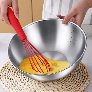 Sét 3 bát âu inox  có vạch chia, bộ 3 bát thau nấu ăn làm bánh đựng thực phẩm
