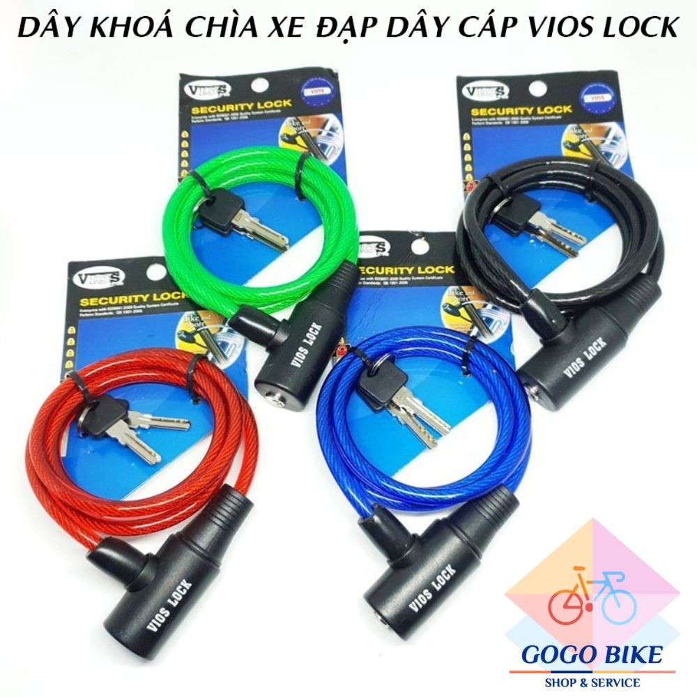 [GoGo Bike] Dây khóa xe đạp chìa dây cáp VIOS LOCK | Shopee Việt Nam