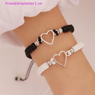{Fh Fashion} Vòng tay cặp đôi trái tim tình yêu dành cho người yêu Nam Nữ Thủ công bằng tay Dây có thể điều chỉnh Mối quan hệ bạn bè Vòng tay phù hợp Quà tặng trang sức.
