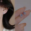 Bông tai hành tinh mặt trăng bằng đá mắt màu xanh tinh tế dành cho nữ Thời trang bé gái Tính khí đơn giản Bông tai độc đáo Trang sức dự tiệc Quà tặng mới